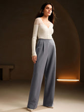 Anewsta Women's Design Pearl Embellished Waist Suit Pants